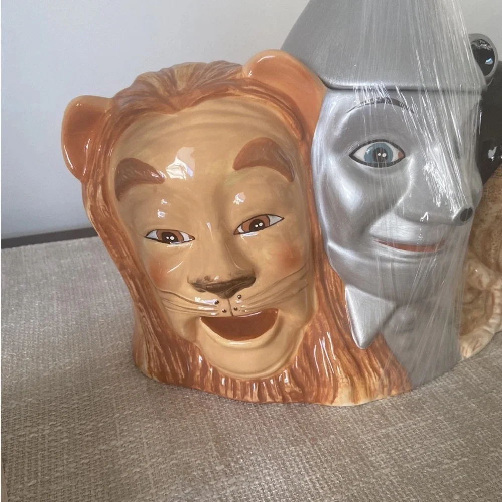 Wizard Of Oz Cookie Jar Vintage 1997 Tin Man Cowardly Lion Scarecrow Retired